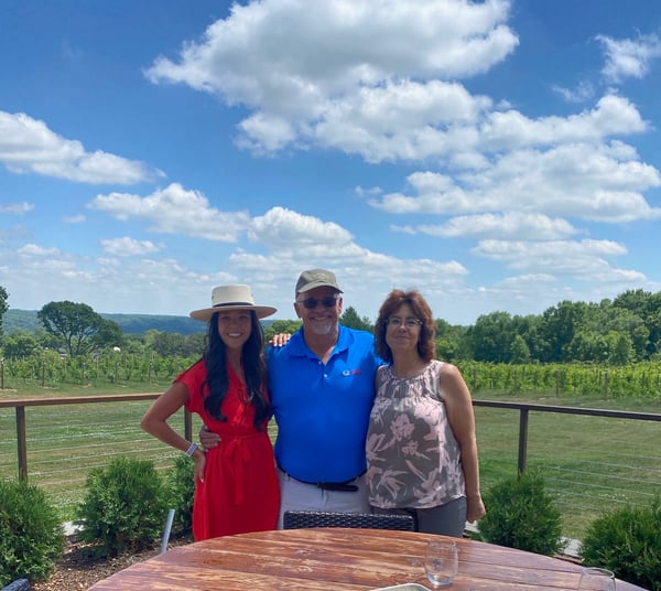 Friends at beautiful Rustic Roots Winery 